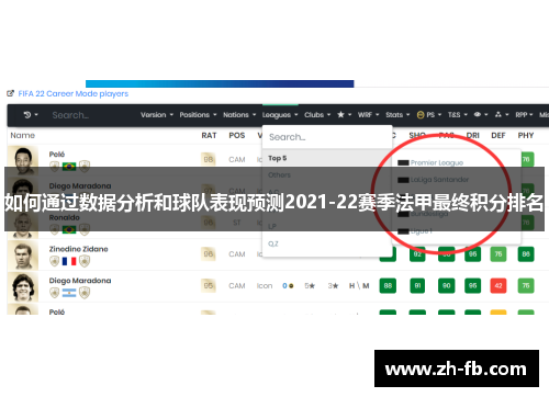 如何通过数据分析和球队表现预测2021-22赛季法甲最终积分排名
